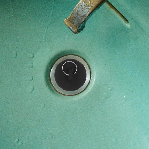 Luxshiny Black Rubber Bathtub Drain with Pull for Bathroom and Kitchen Sink Use