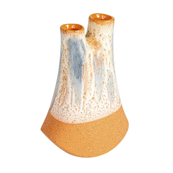 Bloomingville Chromatic Harmony Stoneware Vase with 2 Openings, Multicolor