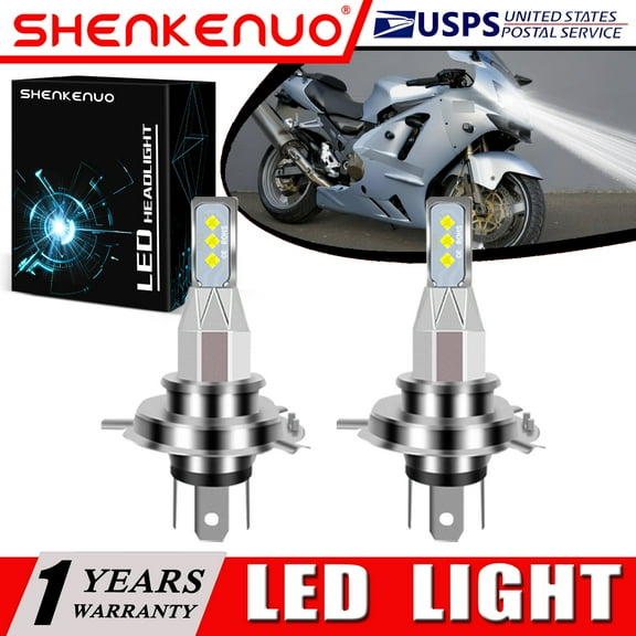 SHENKENUO for Kawasaki Ninja ZX12R ZX1200 2000-2005 2X 9003 H4 LED Headlights Bulbs White,Pack of 2,C31