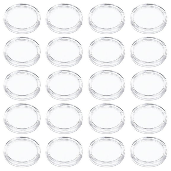 Tineasur Single Coin Container 50Pcs Transparent Coin Cases 2.5X2.5Cm Plastic Round
