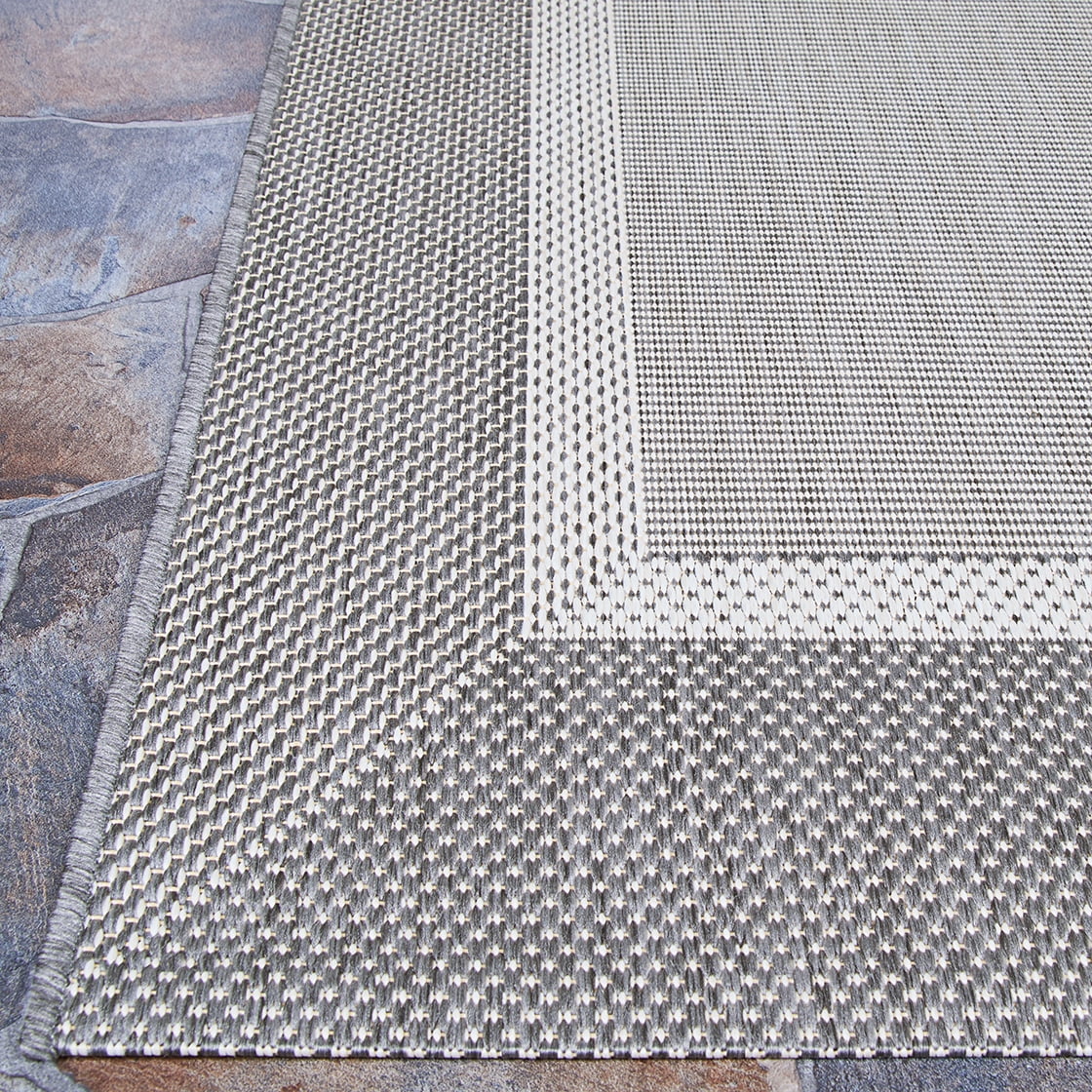 Couristan Recife Stria Texture 6'2" X 9'2" Ivory- Silver Outdoor Rug