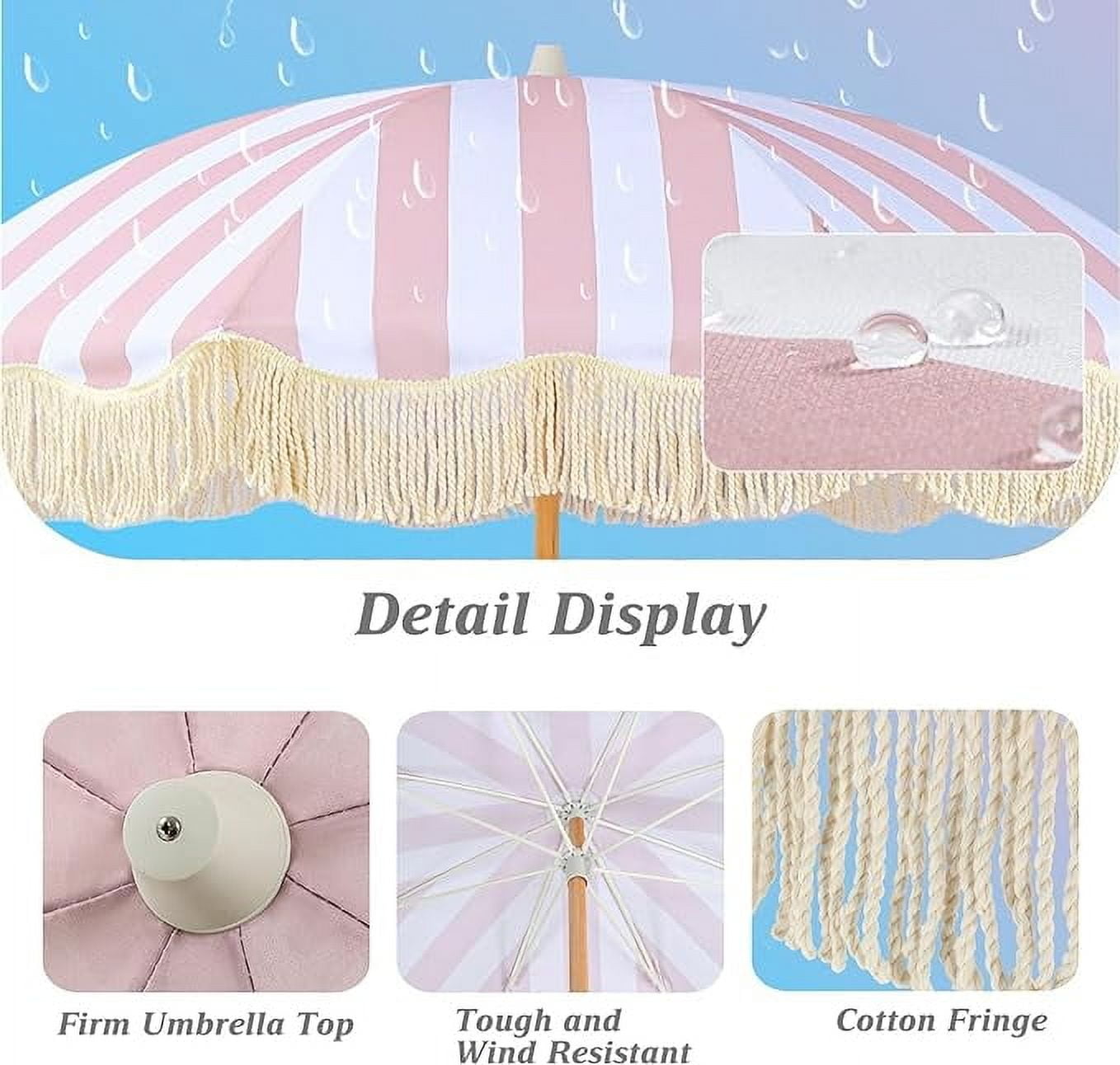6.5' Pink Market Patio Umbrellas, Wind Resistance