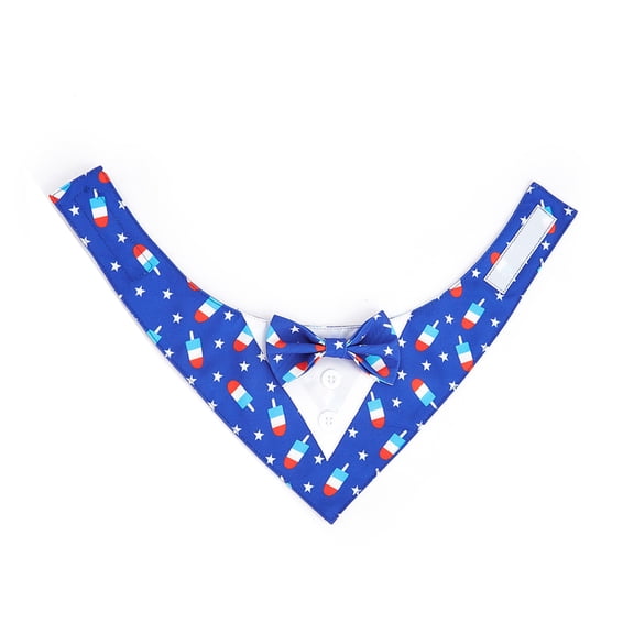 huayou Festive Classic Pet Party Bandana, Tuxedo Bow Tie Triangle Scarf for Dogs and Cats Holiday and Daily Wear
