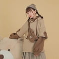 thumbnail image 3 of Sudadera con capucha de anime con diseño de oso estético Harajuku para mujer, estilo coreano Kawaii, ropa de calle de cuello redondo, ropa Kpop de otoño e invierno, tops beige, 3 of 5