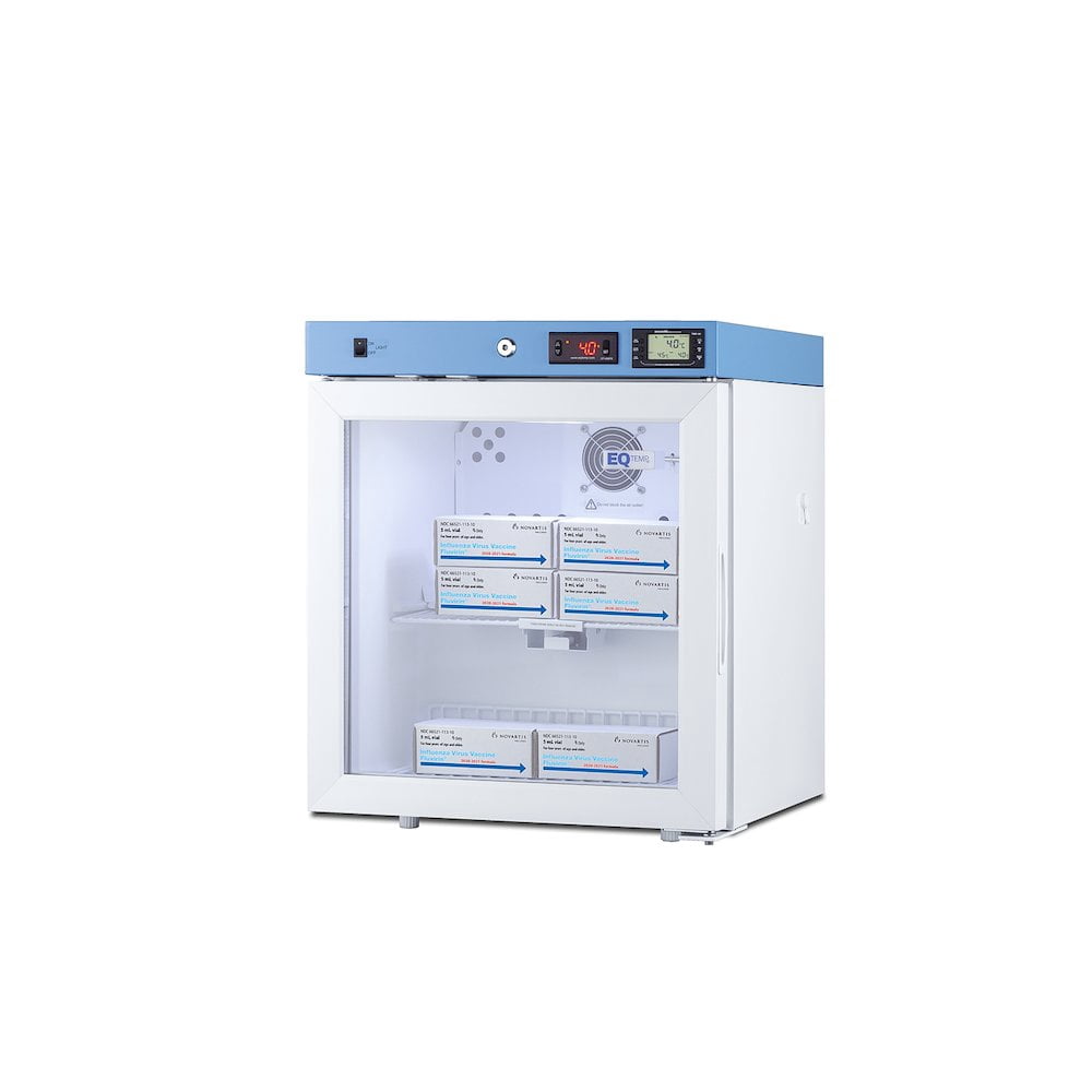Summit Appliance ACR162GNSF456 19 in. Compact Healthcare Refrigerator - Certified to NSF & ANSI 456 Vaccine Storage Standard - RHD, Glass