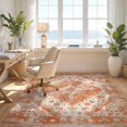 thumbnail image 3 of Design&I 2'x3' Washable Accent Rug Orange Vintage Burnt Distressed Trellis Lattice Terracotta Print for Kitchen, Pet Station, Friendly & Non-Slip Built-In Grip, 3 of 7