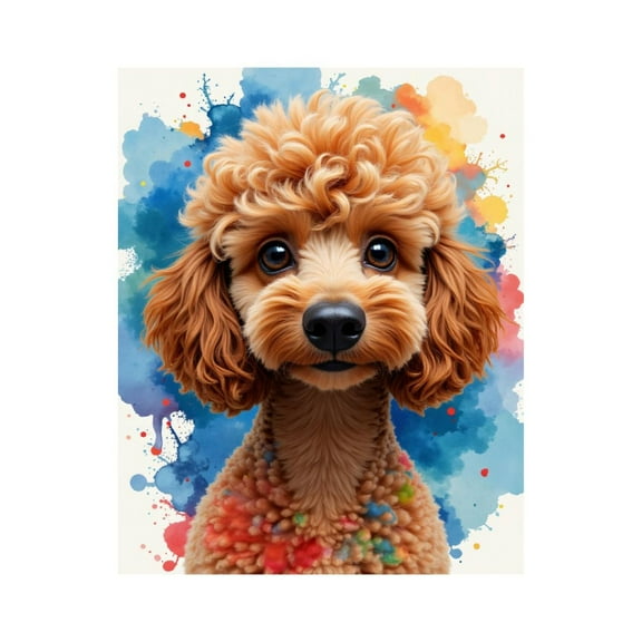 Paint by Numbers Kit for Adults, Poodle Watercolor Artful Portrait Paint by Numbers, Easy Paint by Numbers Kit for Adults Beginner, DIY Adult Paint by Number Kits on Canvas, Home Decor