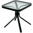 thumbnail image 1 of Patiojoy Patio End Table Outdoor Metal Square Side Table w/Tempered Glass Tabletop Black, 1 of 6