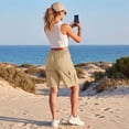 thumbnail image 5 of Bermuda Shorts for Women Knee Length Casual Wide Leg Drawstring Hiking Work Summer Cargo Shorts with Pockets, XL, 5 of 7