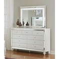 thumbnail image 7 of Contemporary White Metallic Finish 4pc Bedroom Set Cal-King Bed Nightstand Dresser LED Mirror Headboard, 7 of 7