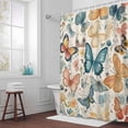 thumbnail image 5 of Watercolor Spring Fabric Shower Curtain Colorful Butterfly Washable Shower Curtains for Bathroom, Waterproof Bath Curtain with Hooks Home Decor 36x72in, 5 of 8