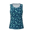 thumbnail image 4 of Xecao Daisies Flowers print women's scoop neck, loose-fit workout tank tops for the gym., 4 of 9