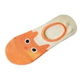 thumbnail image 2 of Under $5 Sock Slippers Orange Ladies Cotton Socks Cute Cat Pattern Slip Design Ladies Boat Socks, 2 of 3
