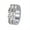 Silver, variant on HIJONESWomen's Stainless Steel Double Row Zircon Rotatable Ring 8MM Pave CZ Chunky Wedding Finger Band Silver Size 10