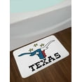 thumbnail image 2 of Texas Star Bath Mat, Doodle Style Buffalo Head with Horns Texas Flag and Vintage Letters Cowboy Theme, Non-Slip Plush Mat Bathroom Kitchen Laundry Room Decor, 29.5 X 17.5 Inches, Multicolor, Ambesonne, 2 of 2