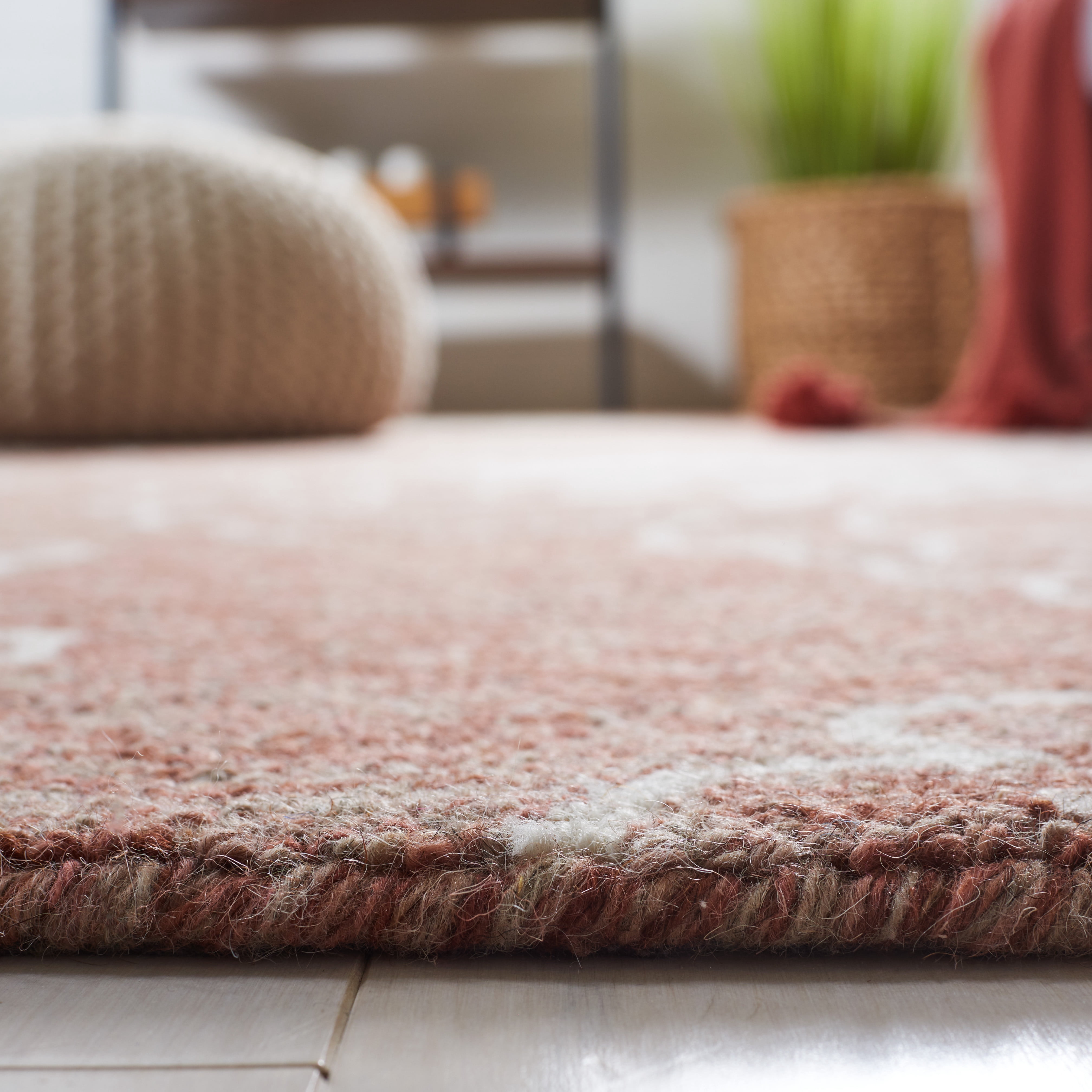 SAFAVIEH Jardin Clara Floral Wool Area Rug, Brown/Ivory, 8' x 10'