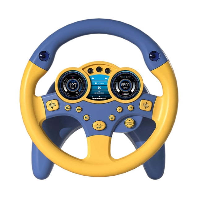 Volante de simulación perfke Regalos de conducción interactivos Azul 02 Volante simulado