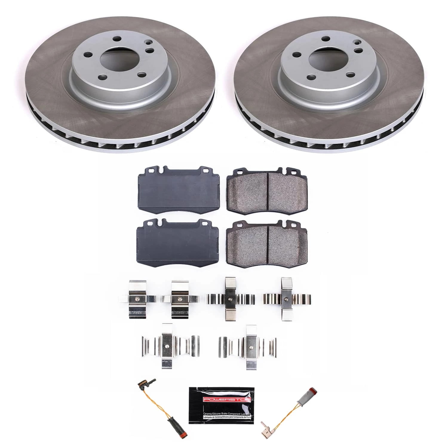 PowerStop Front Semi-Coated Rotor and Low-Dust Ceramic Brake Pad Kit SC6597
