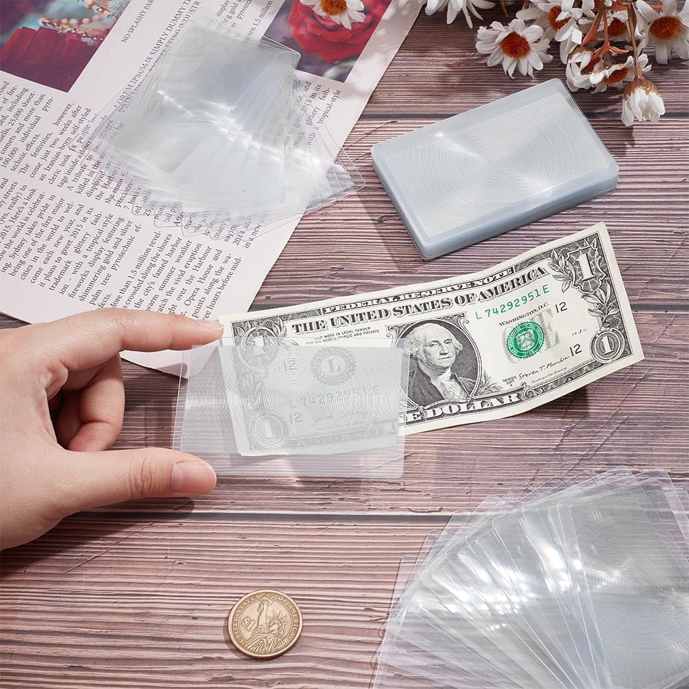 PVC Magnifier Bookmark Rectangle Clear 85x55x0.4mm