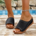 thumbnail image 2 of Womens Low Wedge Sandals Comfortable Dressy Arch Support Slides Orthopedic Sandals Slip On Summer Shoes, 2 of 9