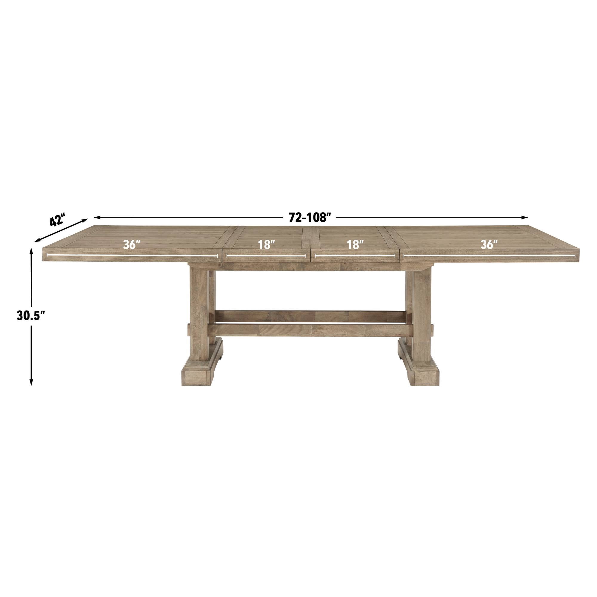 Steve Silver Napa Extandable Weathered Sand Dining Table with Two Leaves