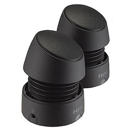 iHome iHM79 Black Rechargeable Mini Speakers for Tablet Smart Phone Laptop PC Mac (Manufacturer Refurbished)