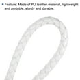 thumbnail image 4 of Uxcell PU Keyring Woven Lanyard Straps Braided Leather Keychain, White 2 Pack, 4 of 5