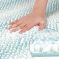 thumbnail image 3 of Unique Bargains Chenille Bathroom Rug Absorbent Non-Slip Striped Plush Shaggy Bath Rugs Lake Green 16" x 24", 3 of 6