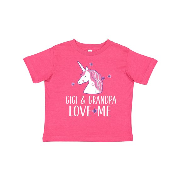 Inktastic Gigi and Grandpa Love Me Unicorn Grandchild Girls Toddler T-Shirt