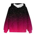 thumbnail image 4 of SERTG Kids Winter Top Gradient Glitter Casual Printed Hoodie Long Sleeves with Pockets Hoodie Top for Children 3-14 Years(Hot Pink,3-4 Years), 4 of 5
