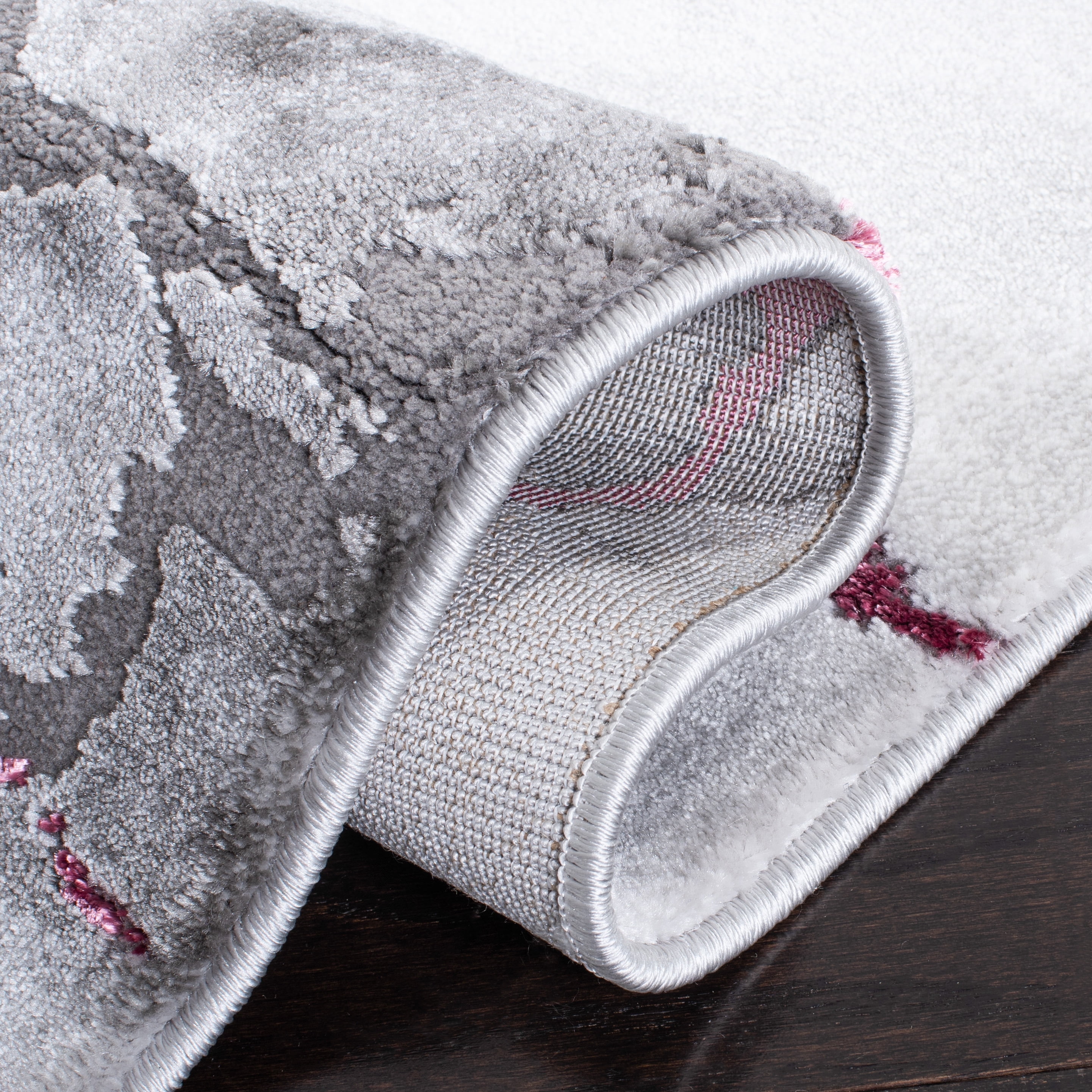 SAFAVIEH Craft Paul Abstract Runner Rug, Grey/Wine, 2'3" x 16'