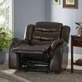 Noble House Manhattan Standard Leather Glider Recliner, Brown