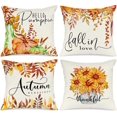 thumbnail image 1 of Fall 45*45cm Set of 4, Pumpkin Sunflower Decorative HolidayPillow Case 45*45cm Autumn Cushion Covers Thanksgiving Pillowcase for Indoor Home Bedroom, 1 of 4