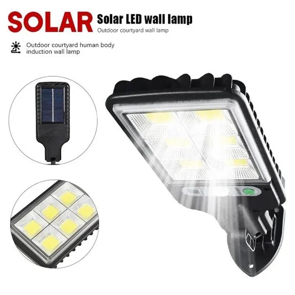 PURELY- Outdoor Solar Wall Lights Led Motion Sensor Bright Flood Street Lamp 3 Modes