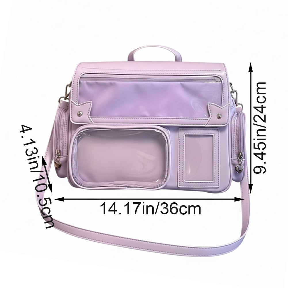 Yvsxxv Ita Bag Crossbody Backpack, Kawaii Pin Display Rucksack, Purple
