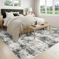 thumbnail image 2 of Abstract Area Rug 5x7 Ft Washable - Non Slip Low Pile Faux Wool Carpet - Soft Floor Rug for Bedroom Dining Room Living Room - Neutral Multi Color - Non Shedding Easy Clean, 2 of 8