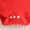 thumbnail image 5 of NOLDARES Baby Girl Summer Clothes Romper Set 3 Piece Outfits Jumpsuit Elastic Waist Shorts Headband Cotton Soft Ruffle(Red,0-3 M), 5 of 8