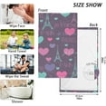 thumbnail image 3 of SKYSONIC Eiffel Hearts Hand Towels 2 PCS, Cotton Bath Towel for Drying Face Hands Body ,Absorbent Lightweight Towels for Bathroom Ktichen Travel Gym, 16"x28", 3 of 7