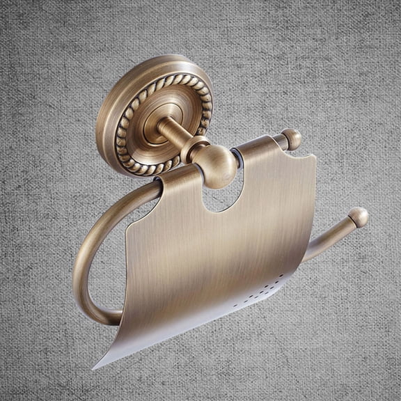 OULII 1-Pack Golden Alloy Toilet Paper Holder Wall Mount Bathroom Storage Organizer for Home
