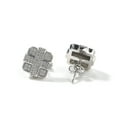 thumbnail image 2 of Leander Gold Silver 11mm Square CZ Stud Earrings of Mens aretes para hombre, 2 of 5