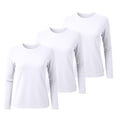 thumbnail image 3 of Women's Solid Color Round Neck T-Shirts 3-Pack, Comfortable Basic Layering Tees, Soft Casual Everyday Tops for Women, Essential Wardrobe Staples Yellow L, 3 of 3