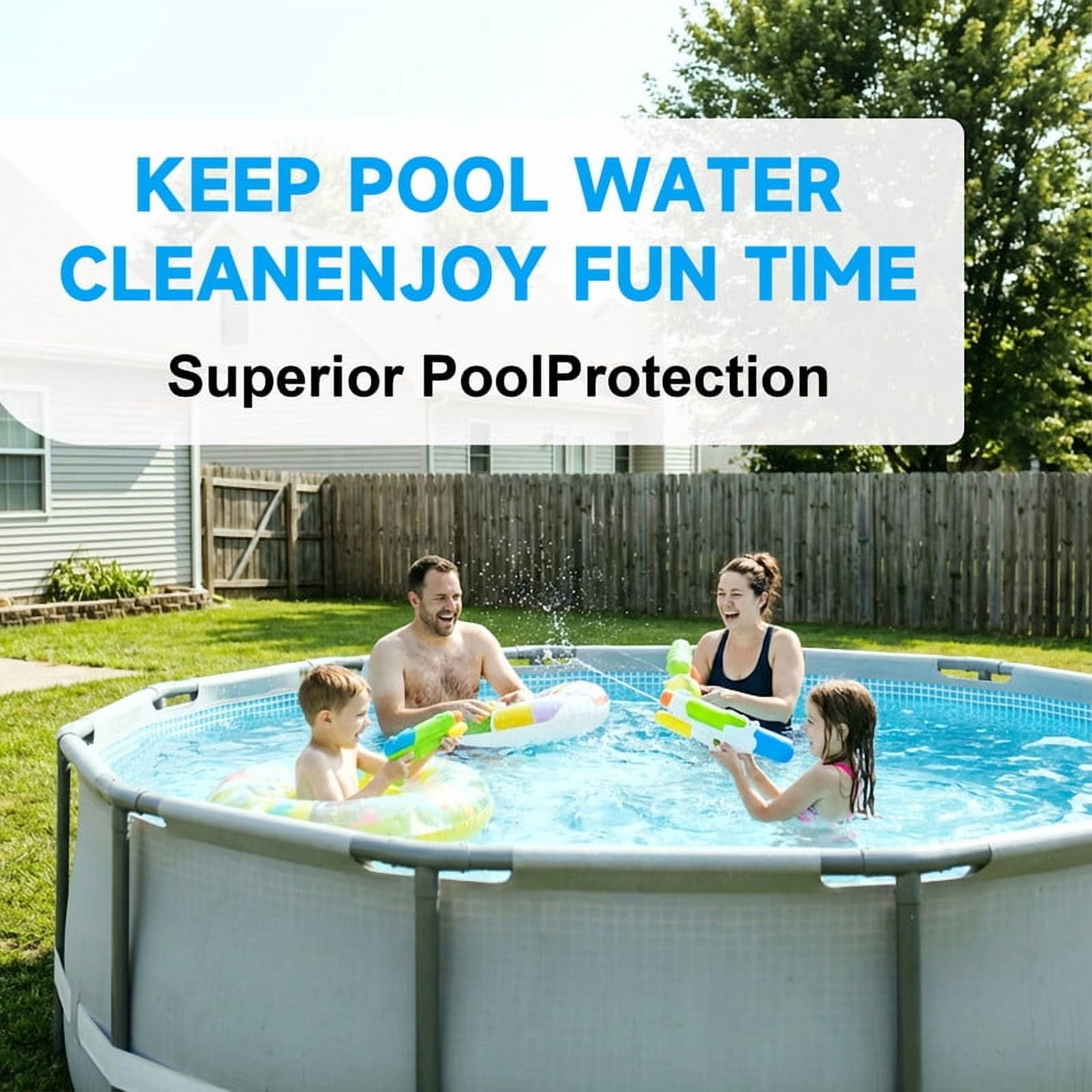SHELTUSE 30Ft Round Pool Cover, Covers for Above Ground Pools, Inflatable Pool Cover Protector , Above Ground Pool Cover, Winter Pool Cover, Waterproof and Dustproof Swimming Pool Covers, Blue