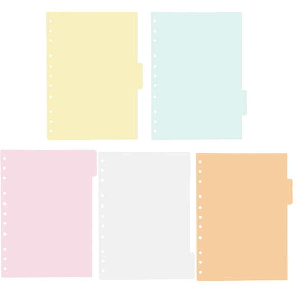 Hemoton 5pcs Reinforced Binder Dividers with Index Tabs for B5 11 Holes Notepad Marker