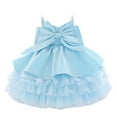 thumbnail image 2 of HUANBAI Toddler Girls' 1st Birthday Princess Dress With Bow & Tulle Skirt Strapless Flower Girl Party Gown For Baby 1 3 Years Party Mini Dress 2-3 Years, 2 of 9