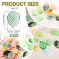 thumbnail image 2 of Cuentas de hoja de vidrio Uxcell, 50 Pcs encantos de hoja de cristal, cuentas espaciadoras checas para hacer joyas, Verde/Dorado, 2 of 6