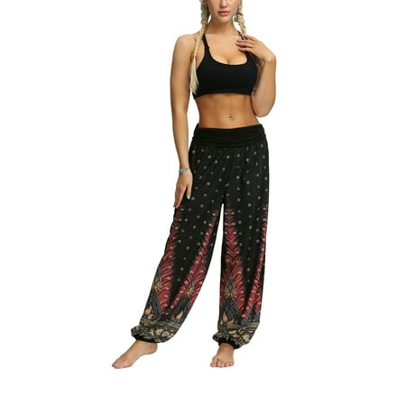 

UKAP Womens Harem Hippie Lounge Pants Comfy Baggy Floral Pajama Pants Aladdin Clothing