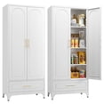 thumbnail image 6 of SteeLoong 75" H White Metal Kitchen Pantry Storage Cabinets,Modern Large Steel Cupboard with Drawers, Doors and Shelves, 6 of 8