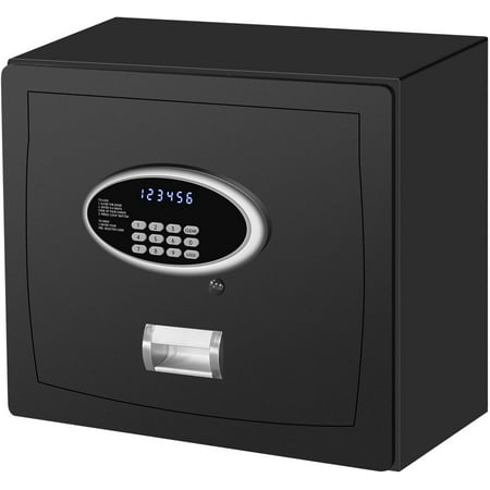 Strut Top Opening Safe box with LCD Screen Digital Keypad for Handgun Pistol Money Jewelry in Home Office or Hotel