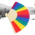 thumbnail image 4 of Ventilador Plegable Con Marco De Bambú, Ventilador Plegable Portátil, Duradero, Práctico, Plegado Con 6 Ventiladores Plegables De Arcoíris Para La Familia Para Fiestas, ANGGREK Otros, 4 of 8