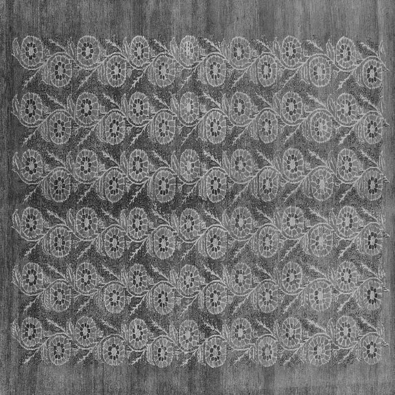 Ahgly Company Indoor Square Oriental Gray Industrial Area Rugs, 5' Square